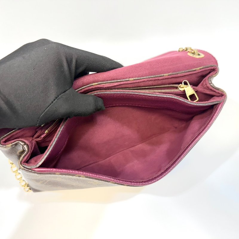 LV原花拼紫紅下蓋式S LOCK鍊條包M41200-14