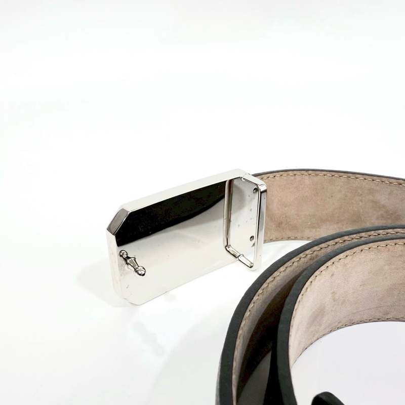 GUCCI黑銀牛皮SIGNATURE 95CM皮帶403941-7