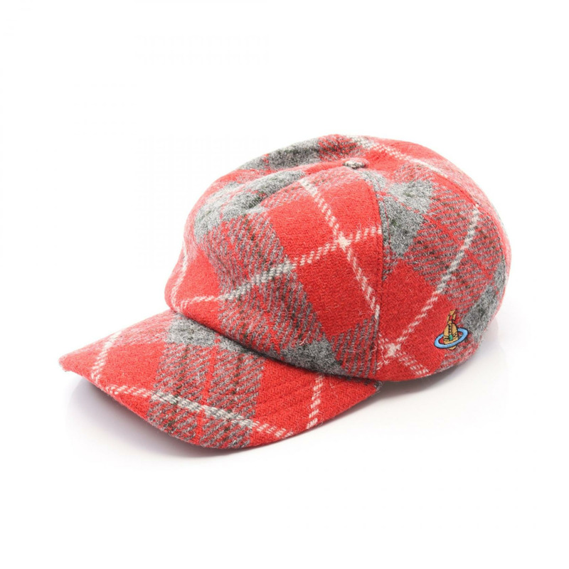 Vivienne Westwood Orb 刺繡帽 S81020019W00W1001 羊毛 紅色 多色 二手 男女通用-0