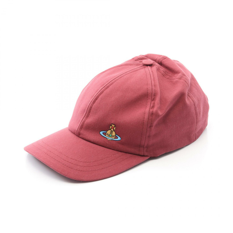Vivienne Westwood Orb 刺繡棒球帽 S81020019W00DDAAA003 波爾多紅帆布 二手 男女通用-0