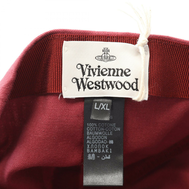 Vivienne Westwood Orb 刺繡棒球帽 S81020019W00DDAAA003 波爾多紅帆布 二手 男女通用-3