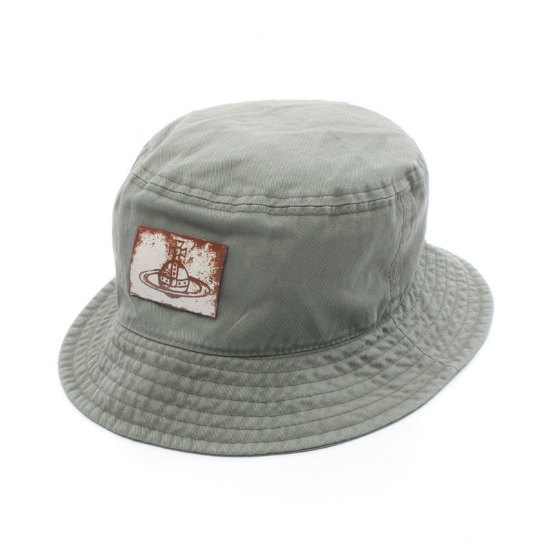 Vivienne Westwood UNI COLOUR 帽子 S81020009W016E015 棉 綠色 二手 男女通用-0