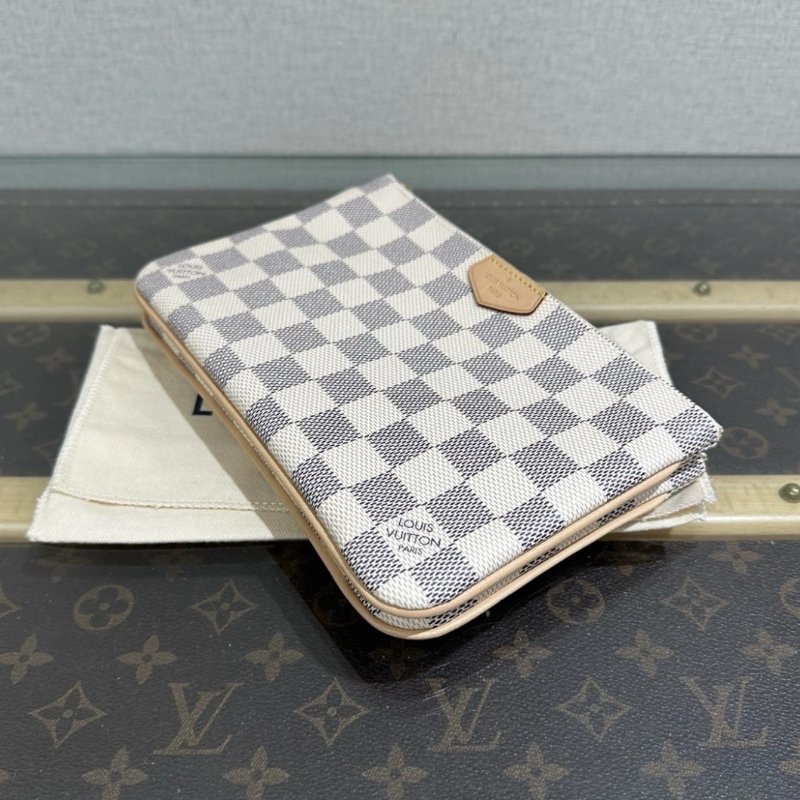 LV 白棋盤Double Zip二合一肩背麻將包 20*12.5*2 99新配件盒子塵袋吊牌購證-2