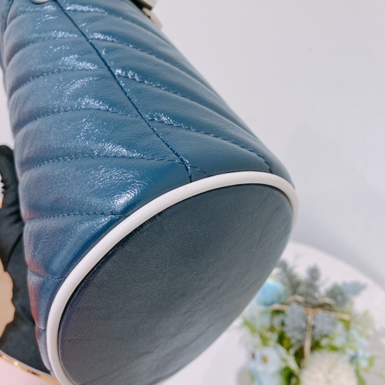 TK1801  Gucci 古馳藍色水桶包MARMONT BUCKET SHOULDER BAG BLUE X PHW-5