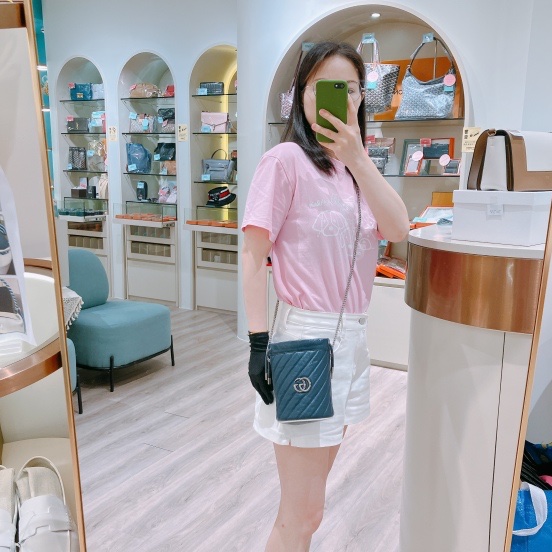 TK1801  Gucci 古馳藍色水桶包MARMONT BUCKET SHOULDER BAG BLUE X PHW-12