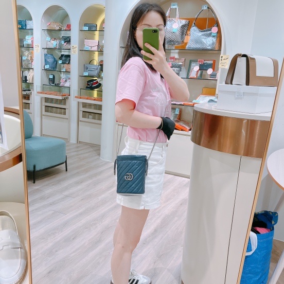 TK1801  Gucci 古馳藍色水桶包MARMONT BUCKET SHOULDER BAG BLUE X PHW-13