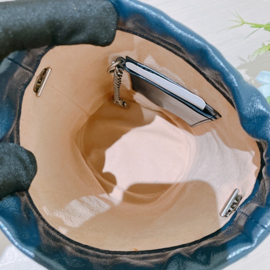 TK1801  Gucci 古馳藍色水桶包MARMONT BUCKET SHOULDER BAG BLUE X PHW-19