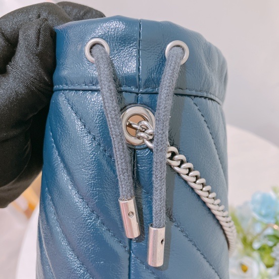 TK1801  Gucci 古馳藍色水桶包MARMONT BUCKET SHOULDER BAG BLUE X PHW-31