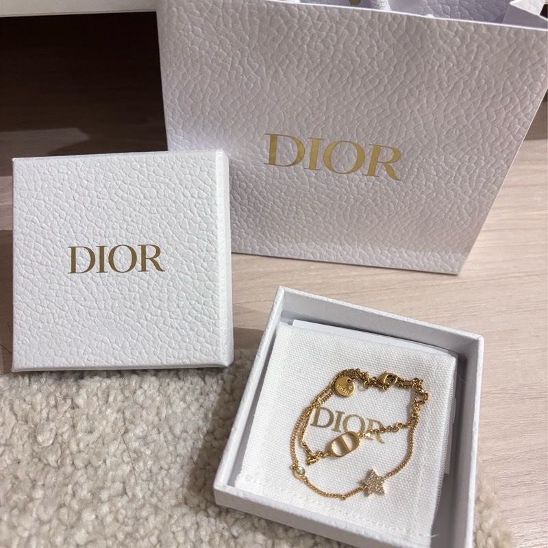 Dior petit cd 迪奧金色星星雙鏈手鏈 迪奧金色-2