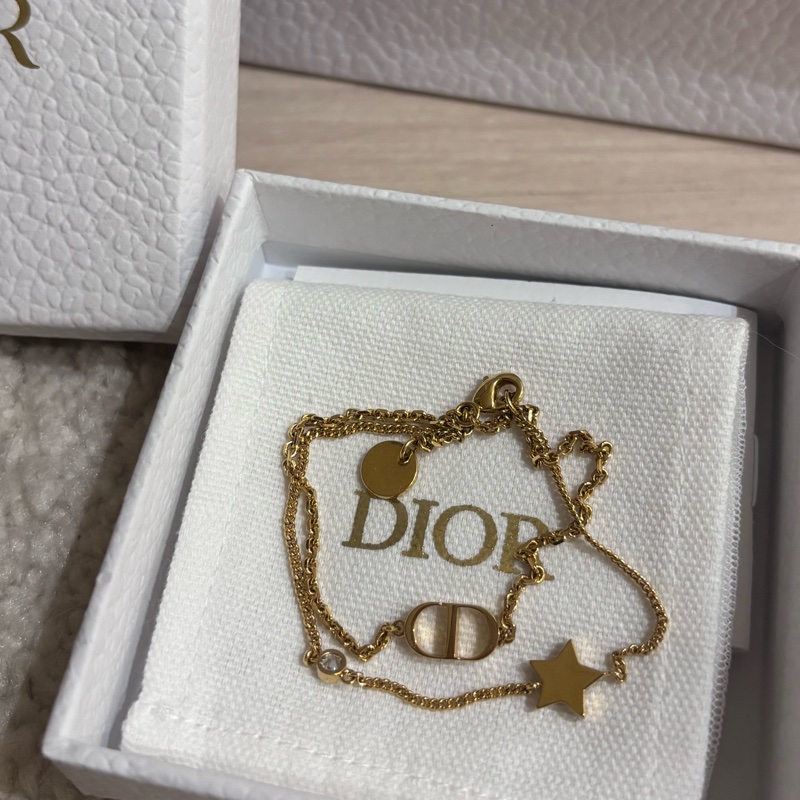 Dior petit cd 迪奧金色星星雙鏈手鏈 迪奧金色-10