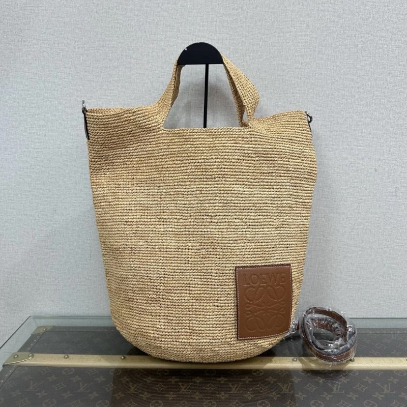 LOEWE 草編slit大號腋下手提包 39*42*1 98新-0