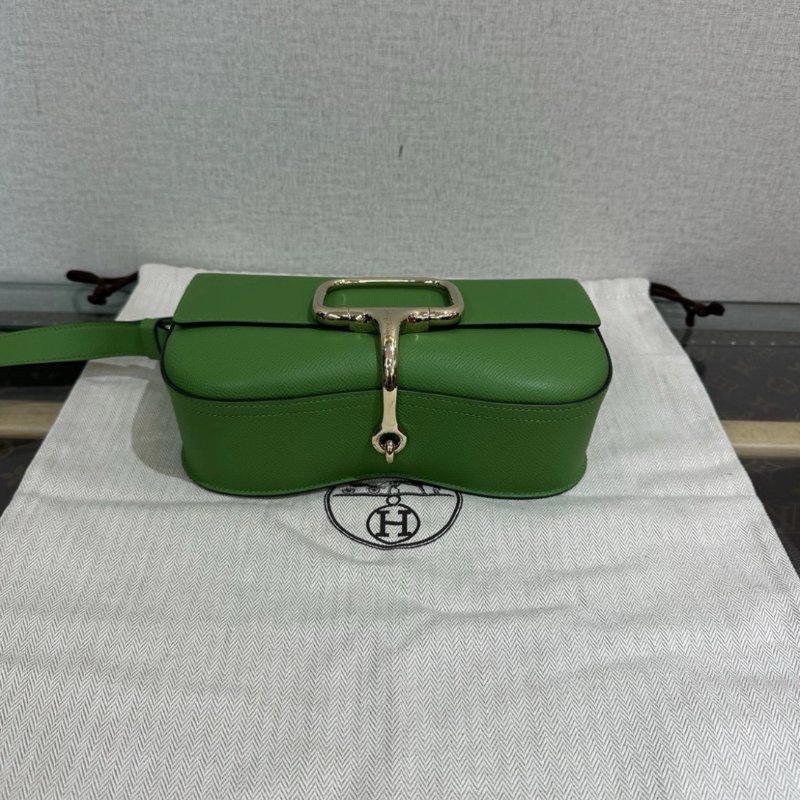 HERMES 絲蘭綠Della Cavalleria Elan 22*13*7 99新配件盒子塵袋-3