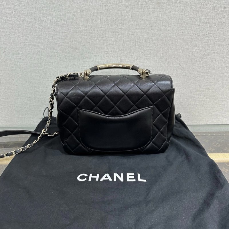 CHANEL 黑金 handle bag金屬手柄手提肩背包 25*17.5*19 99新配件塵袋保卡購證-5