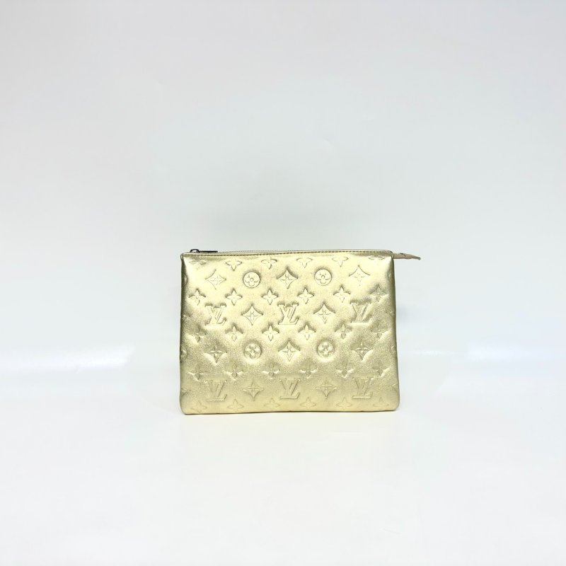 LV 香檳金羊皮粗金鏈Coussin PM兩用包M59278-1