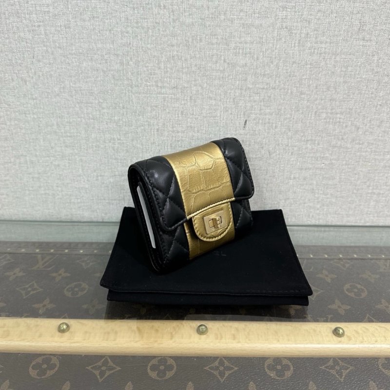 CHANEL 黑金埃及系列2.55折疊卡包 9.3*10.6*3 98新配件盒子塵袋-1