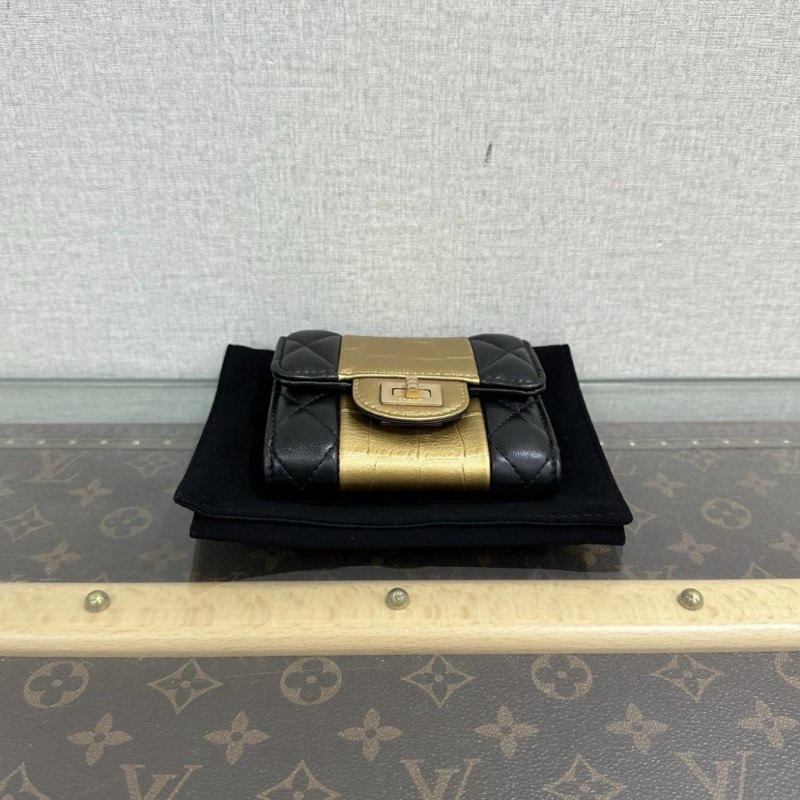 CHANEL 黑金埃及系列2.55折疊卡包 9.3*10.6*3 98新配件盒子塵袋-3