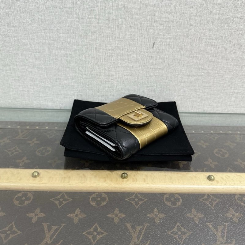 CHANEL 黑金埃及系列2.55折疊卡包 9.3*10.6*3 98新配件盒子塵袋-4