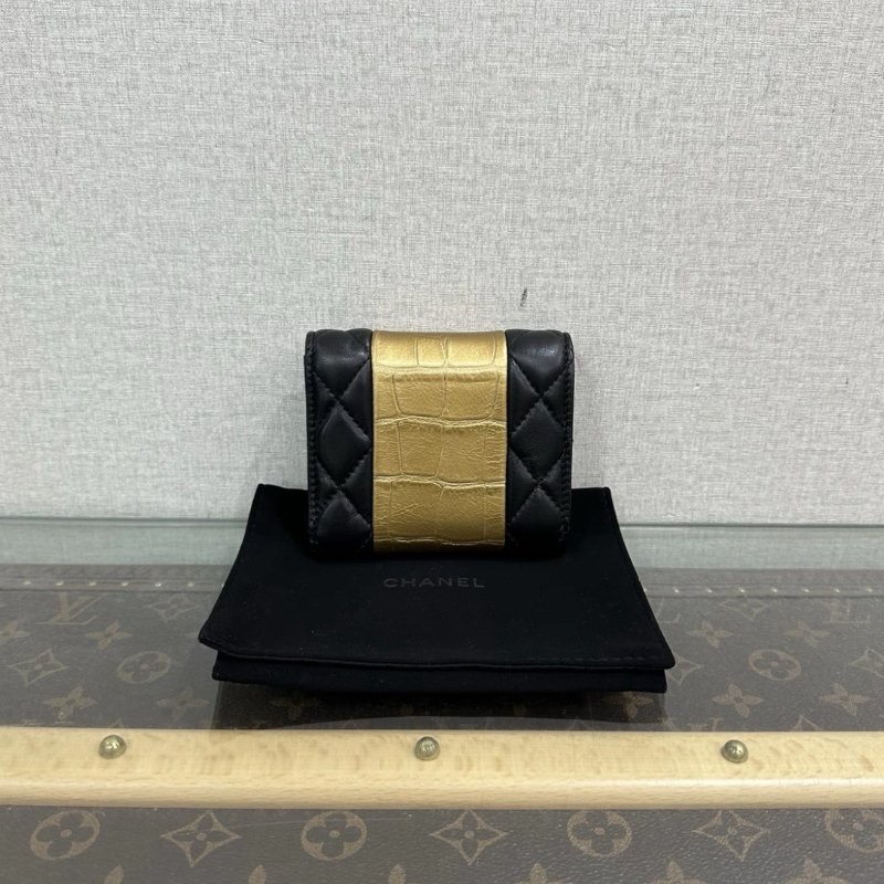 CHANEL 黑金埃及系列2.55折疊卡包 9.3*10.6*3 98新配件盒子塵袋-5