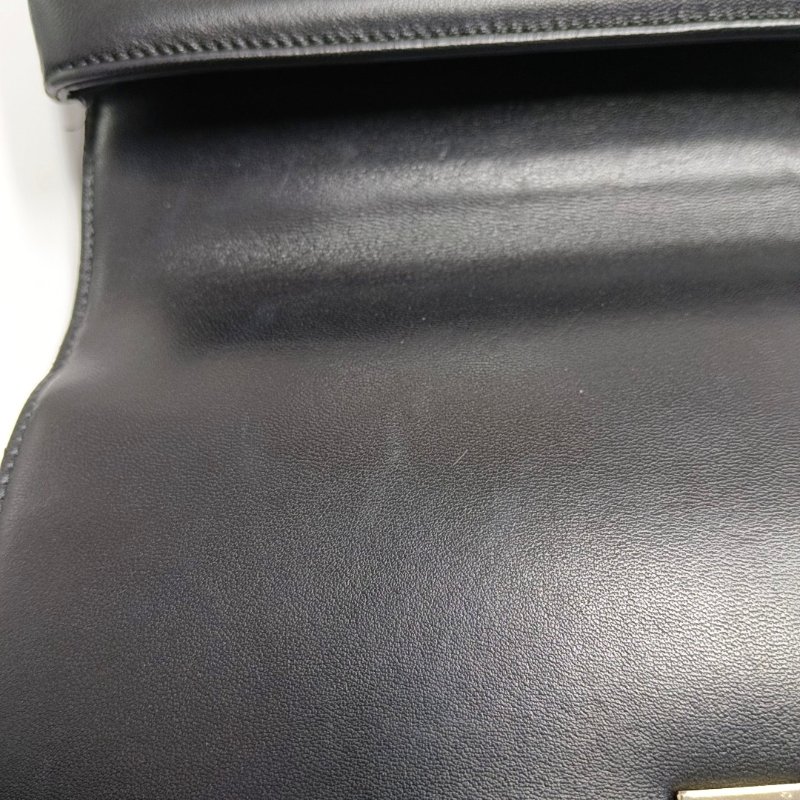CHANEL 黑色羊皮菱格紋絎縫單肩包 金色五金 23開-8
