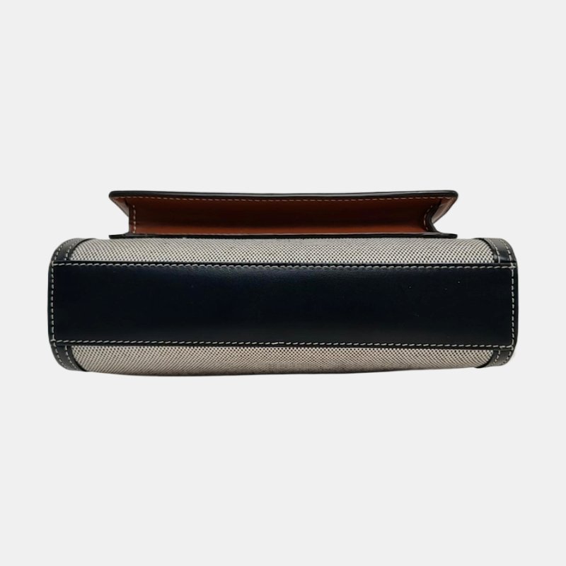 BURBERRY Pocket 迷你灰色織物印花單肩包 金色五金 可拆卸肩帶-5