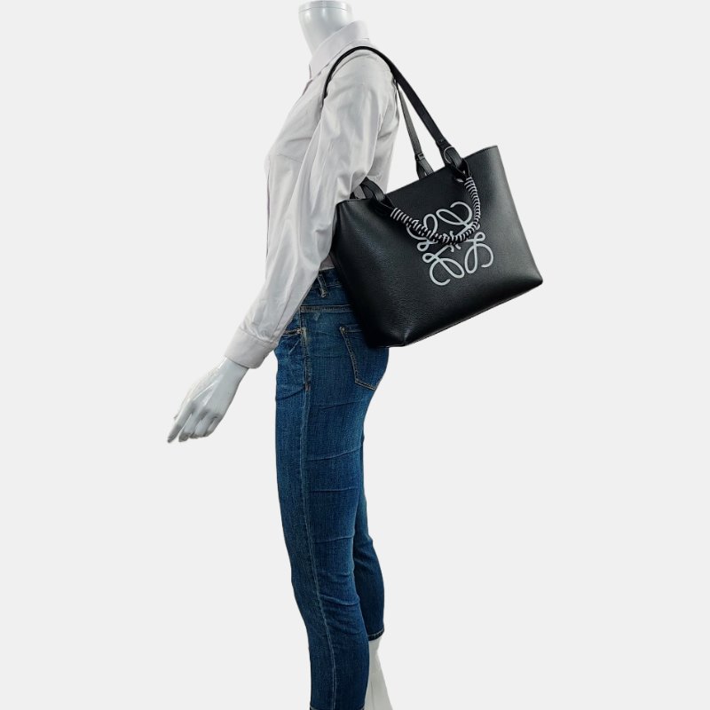 LOEWE 托特包 黑色牛皮單肩包手提包-1