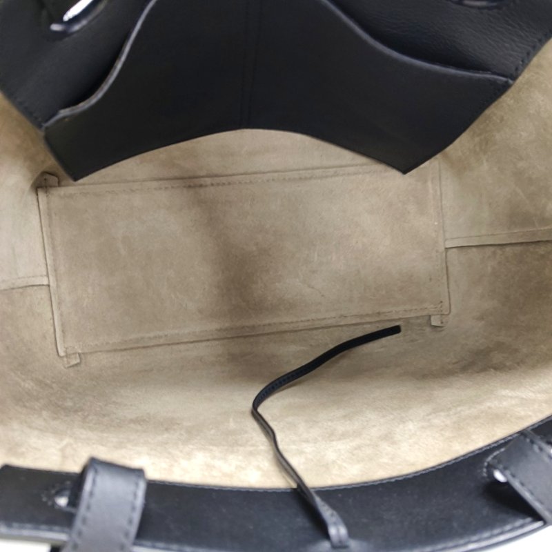 LOEWE 托特包 黑色牛皮單肩包手提包-6