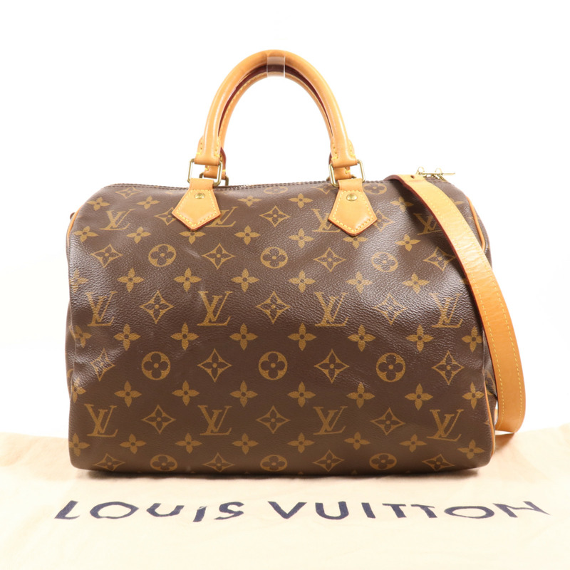 LOUIS VUITTON Monogram Speedy Bandouliere 30金扣手挽肩背兩用袋-8