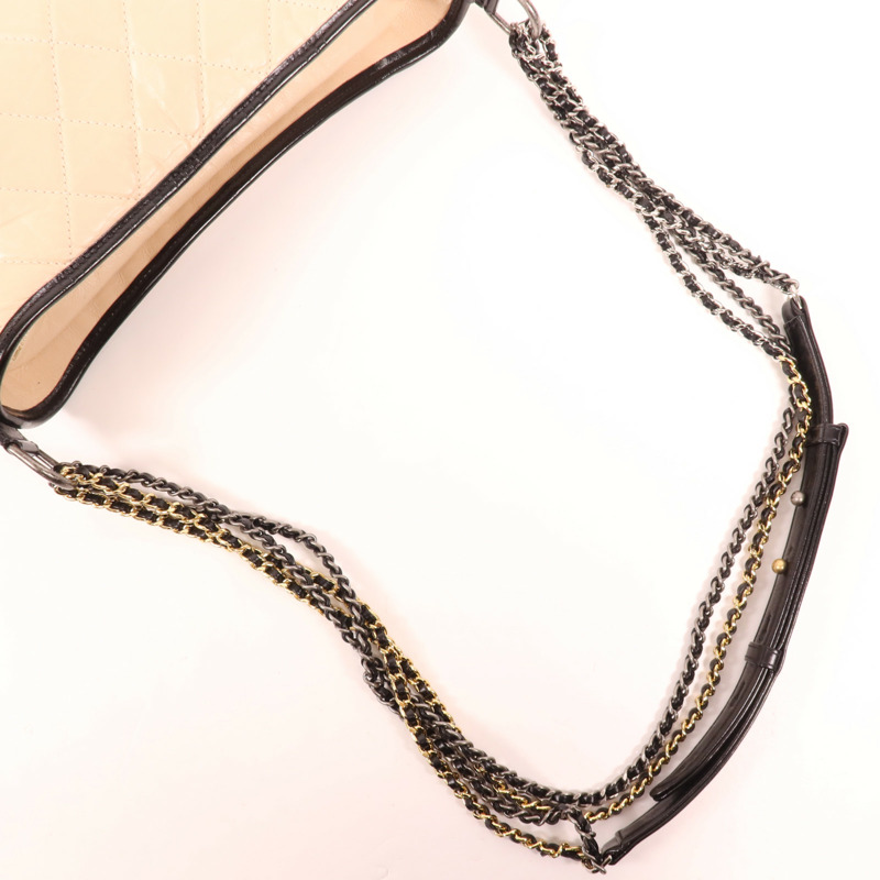 CHANEL 牛皮皮革Gabrielle鏈帶肩背袋-7