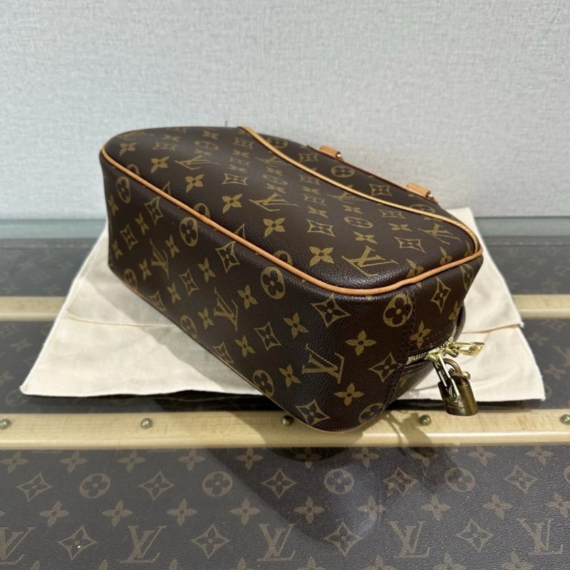 LV 中古老花金扣珍妮手提包 28*20*11 98新配件塵袋鑰匙鎖-2