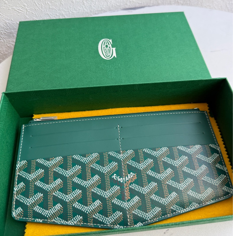 Goyard 超美綠色沒用過的❤️長夾卡包零錢包-0