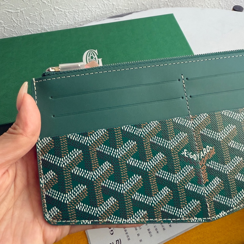 Goyard 超美綠色沒用過的❤️長夾卡包零錢包-2