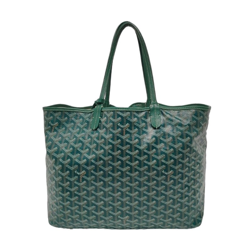 GOYARD Saint Louis 小號 綠色塗層帆布印花單肩包手提包 銀色五金 子袋-0