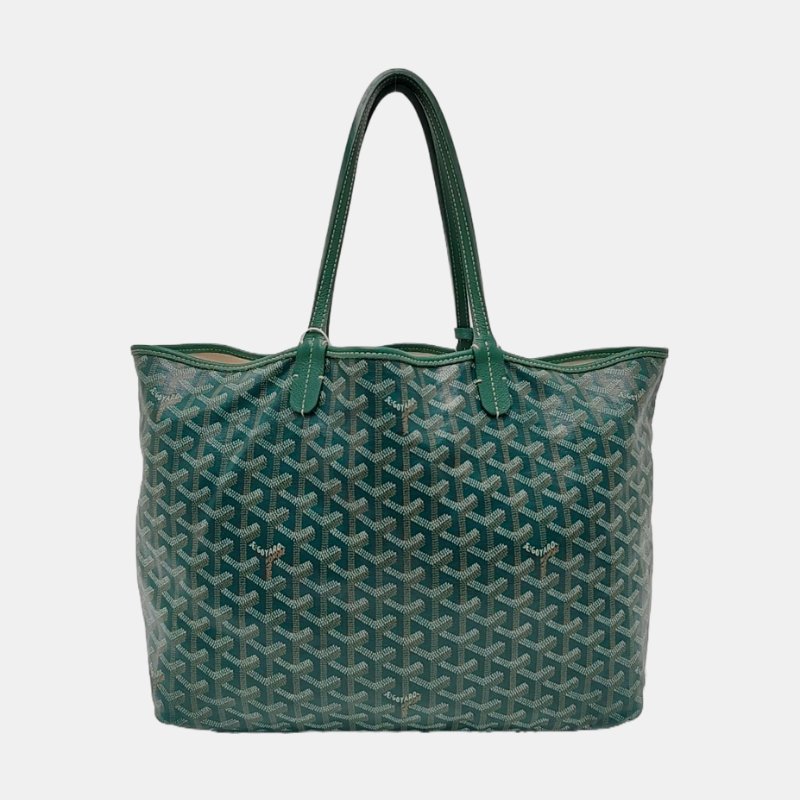 GOYARD Saint Louis 小號 綠色塗層帆布印花單肩包手提包 銀色五金 子袋-4