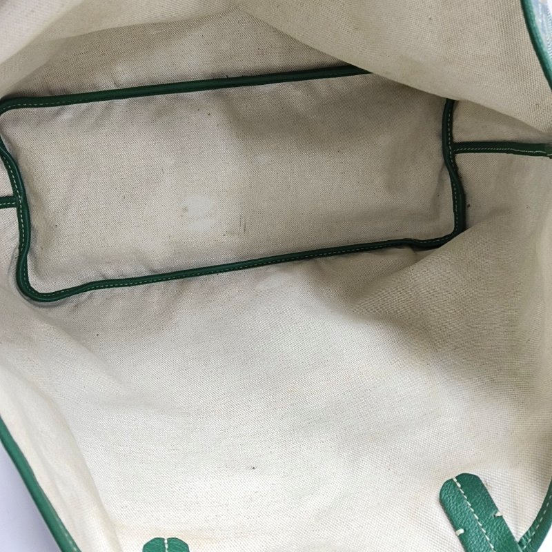 GOYARD Saint Louis 小號 綠色塗層帆布印花單肩包手提包 銀色五金 子袋-6