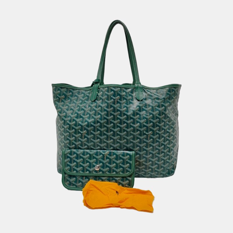 GOYARD Saint Louis 小號 綠色塗層帆布印花單肩包手提包 銀色五金 子袋-7