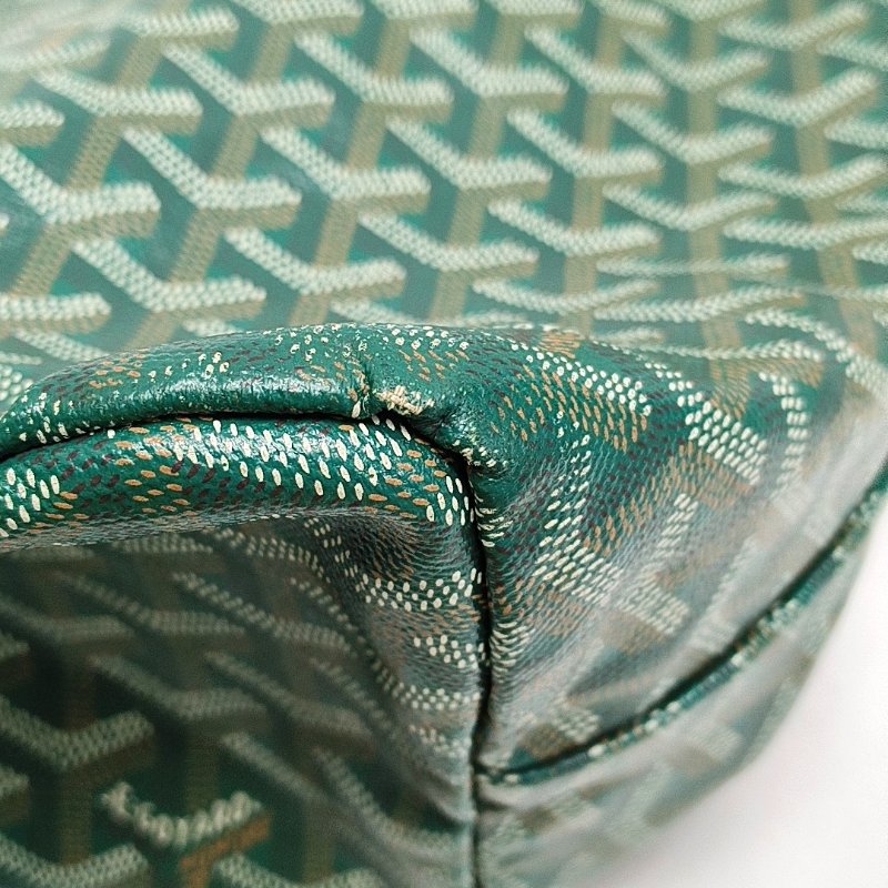 GOYARD Saint Louis 小號 綠色塗層帆布印花單肩包手提包 銀色五金 子袋-8