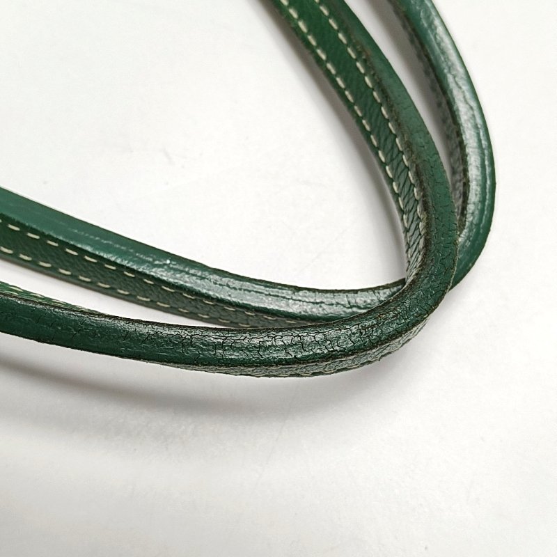 GOYARD Saint Louis 小號 綠色塗層帆布印花單肩包手提包 銀色五金 子袋-11