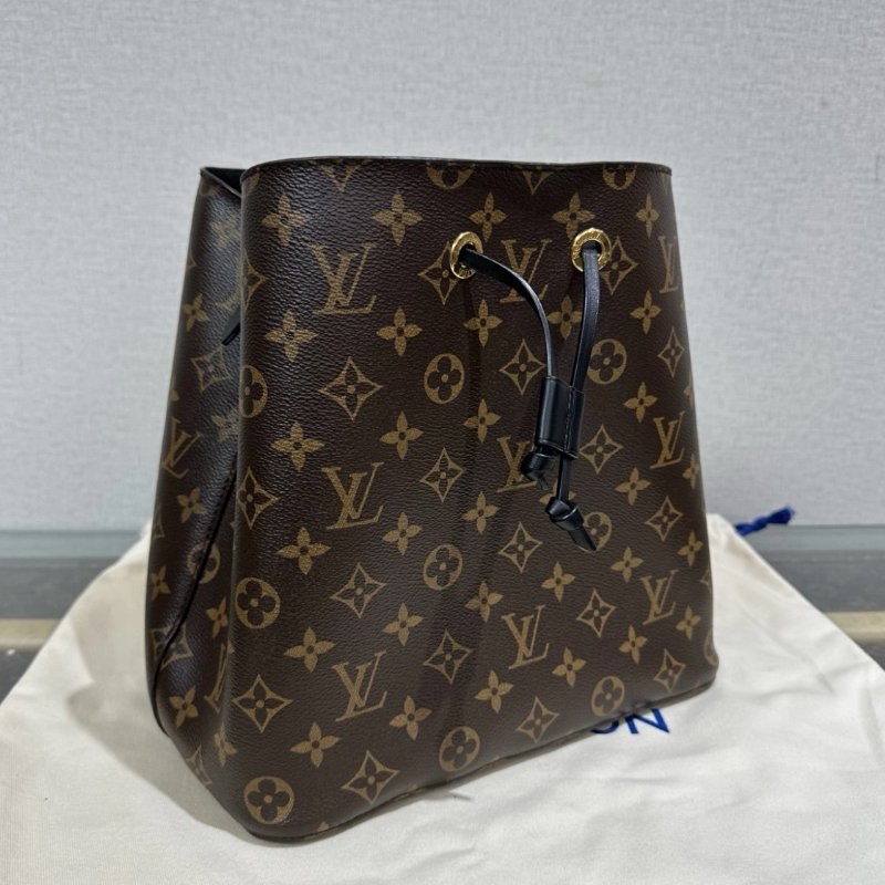 LV 老花黑水桶肩背斜背包 芯片款 26*26*17.5 99新配件塵袋-1