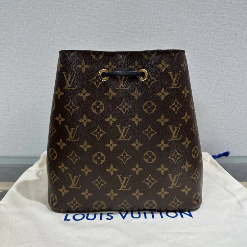 LV 老花黑水桶肩背斜背包 芯片款 26*26*17.5 99新配件塵袋-5