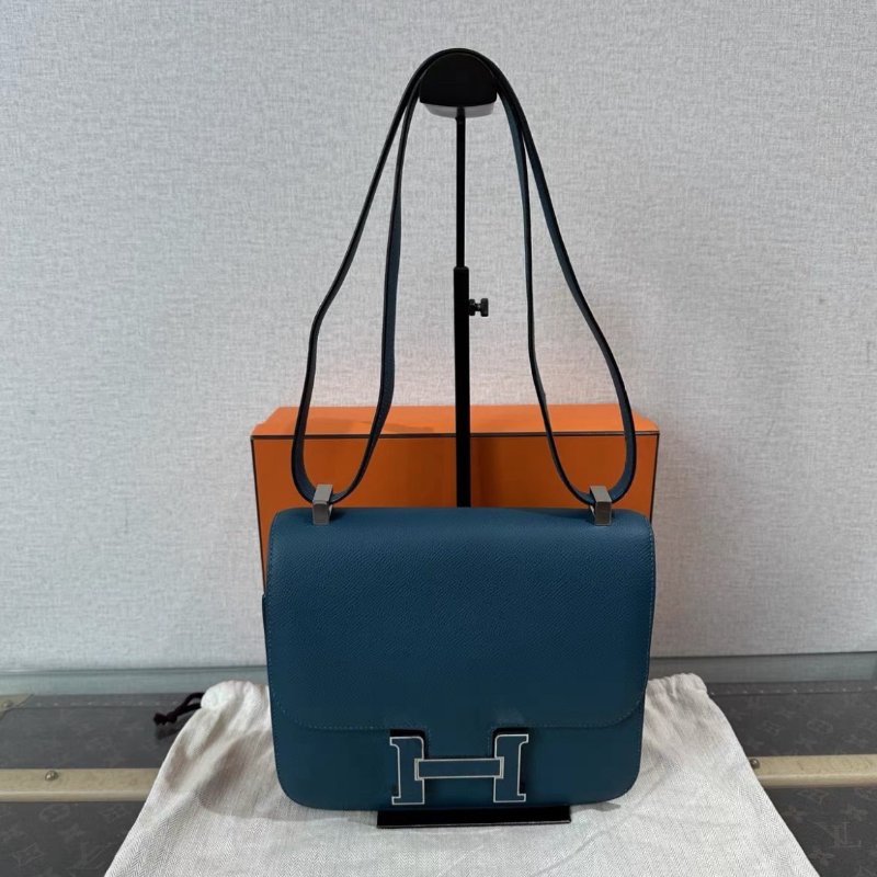 HERMES WO博斯普魯斯綠琺瑯扣康康24肩背斜背包 24*18.5*6 98新配件盒子塵袋-0