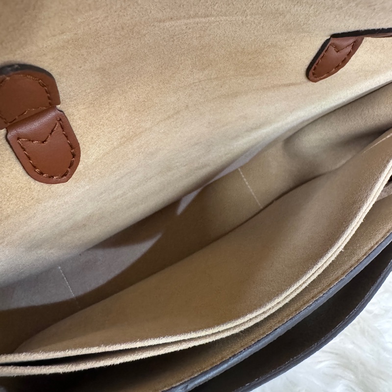 LV Vaugirard PM 老花拼米白牛皮手提斜背包 近全新-9