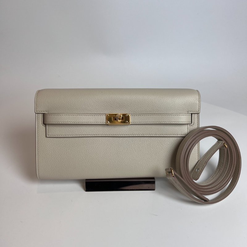 全新品HERMES W刻 冰川白KELLY TO GO肩背包-0