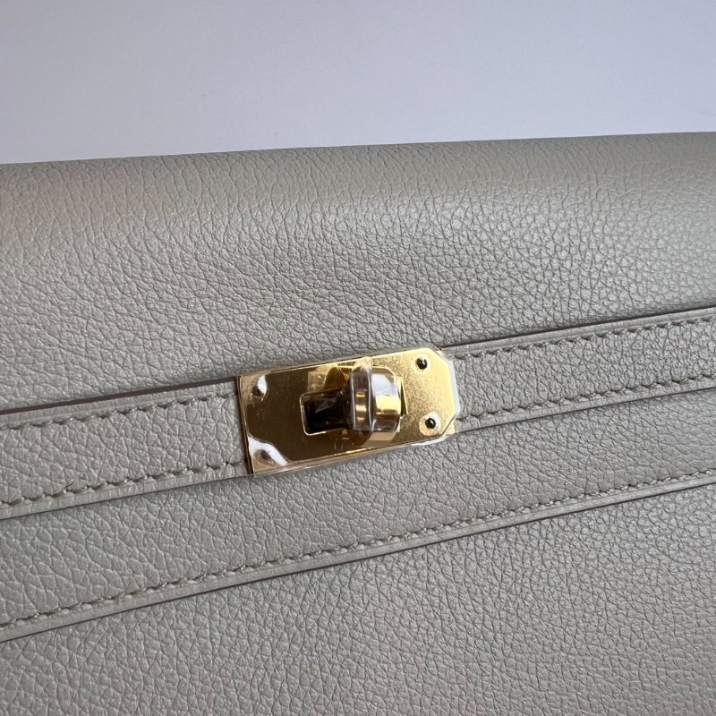 全新品HERMES W刻 冰川白KELLY TO GO肩背包-9