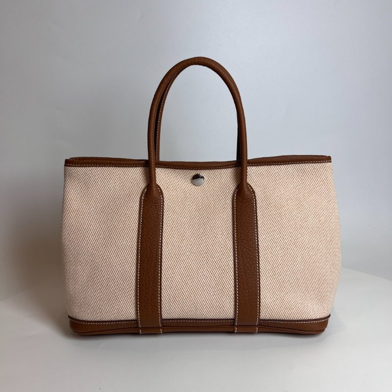 HERMES U刻 橘拚棕帆布GP30 TPM 包-1