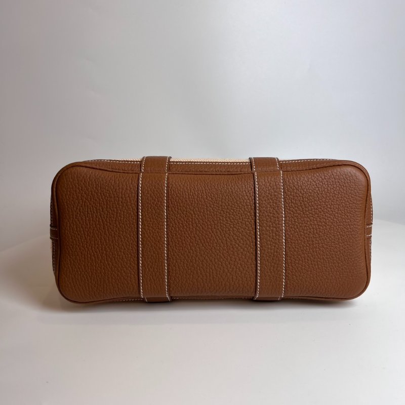 HERMES U刻 橘拚棕帆布GP30 TPM 包-4