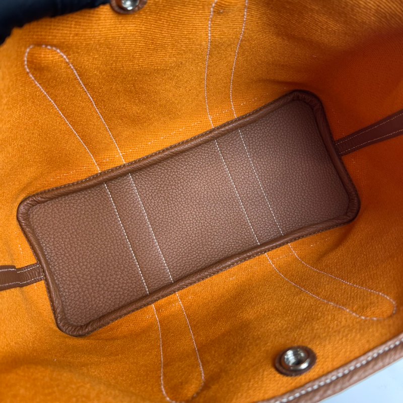 HERMES U刻 橘拚棕帆布GP30 TPM 包-5