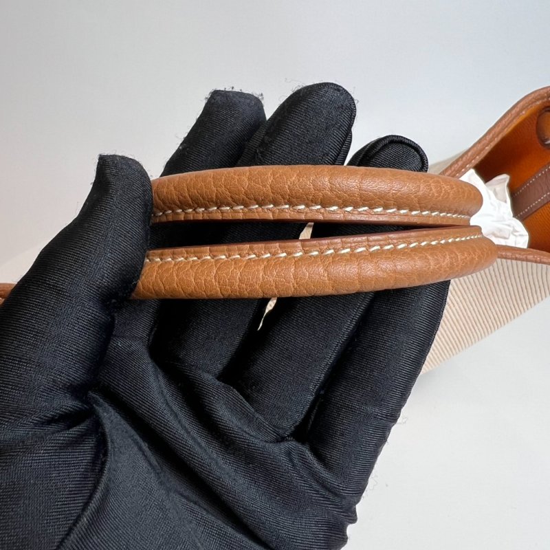 HERMES U刻 橘拚棕帆布GP30 TPM 包-6