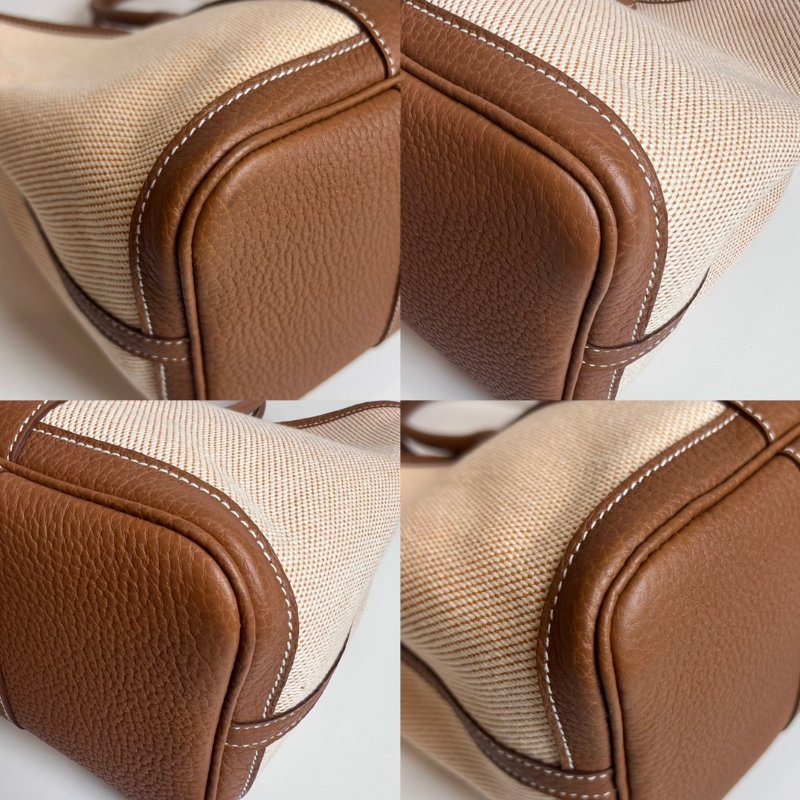 HERMES U刻 橘拚棕帆布GP30 TPM 包-8