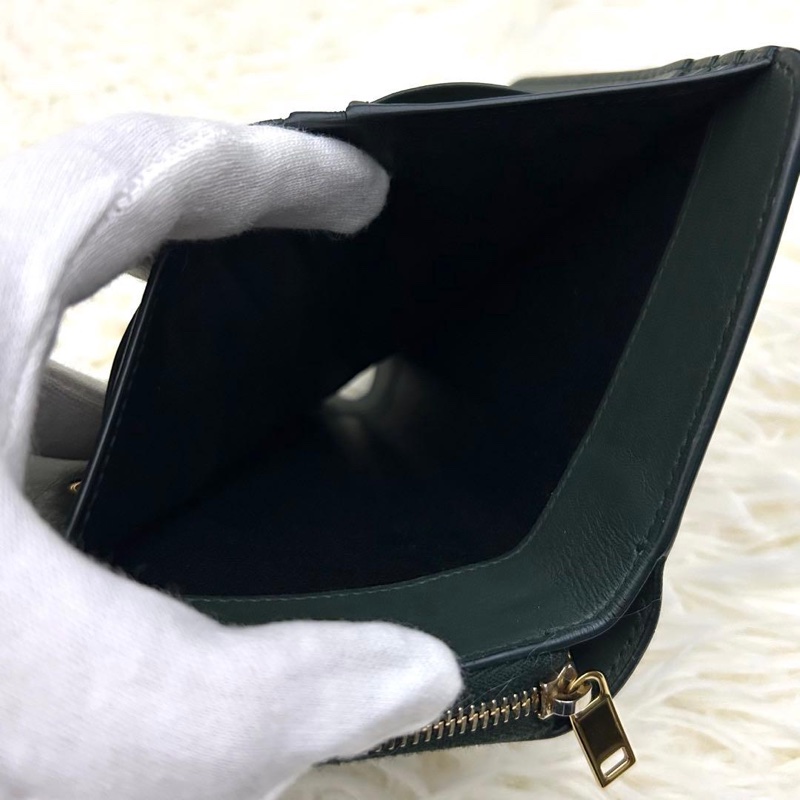 🌷YSL 稀有墨綠色錢包短夾 ｜經典花紋✦fufu style 精品✦ 氣質款｜-22