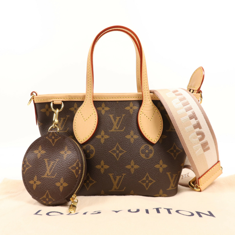 LOUIS VUITTON Monogram Neverfull BB金扣手挽肩背兩用袋-8
